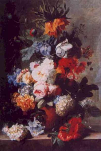 Jan van Huysum Still Life of Flowers in a Vase on a Marble Ledge china oil painting image